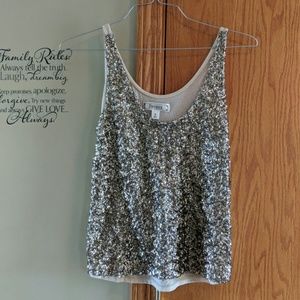 Gold sparkly tank top